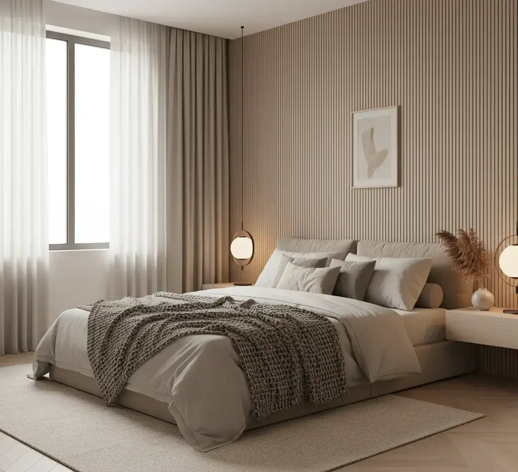 Schlafzimmer-Retreat mit warmen Neutrals